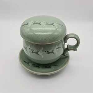 authentic tea cup and saucer, crane